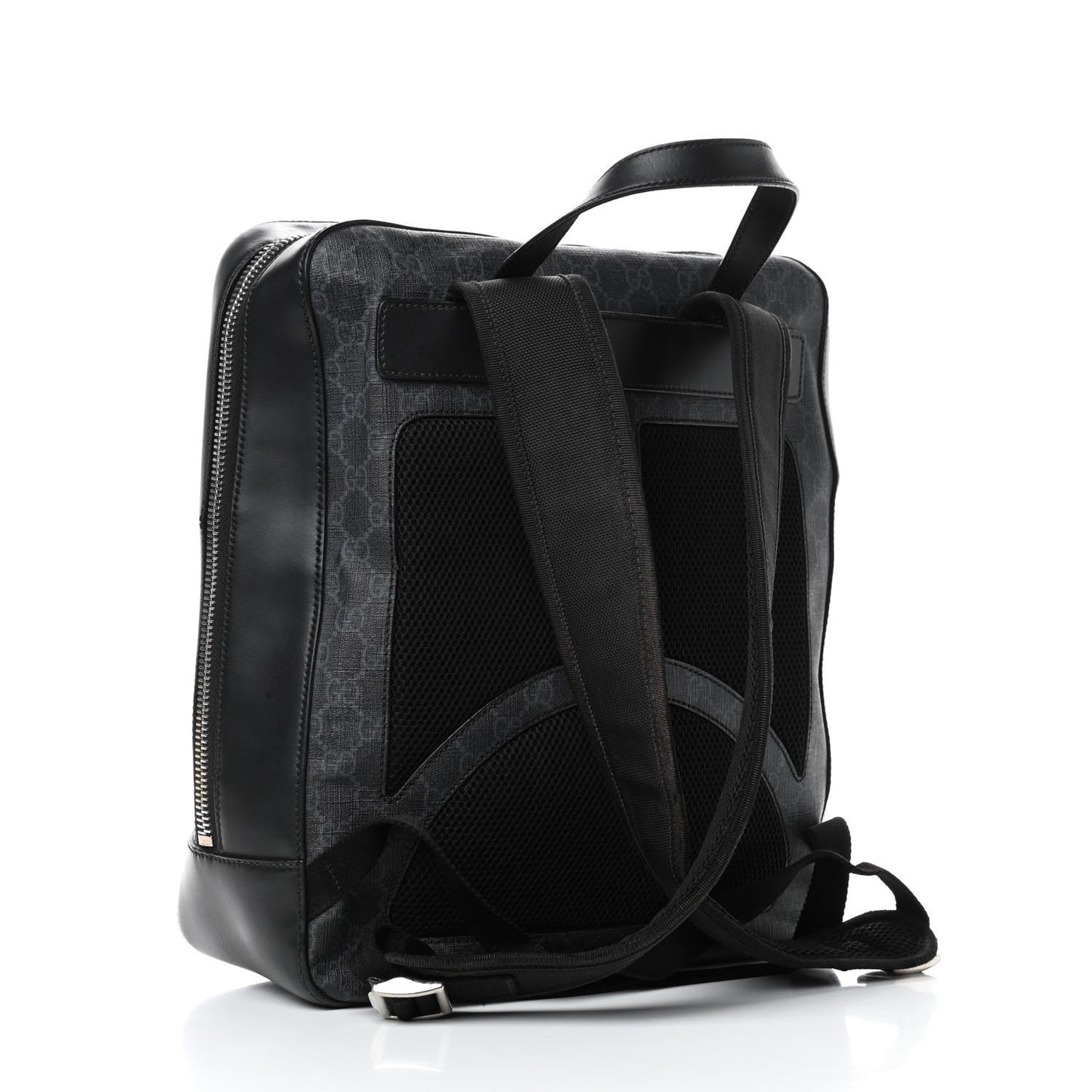GG Supreme Monogram Web Tote Backpack Black Grey