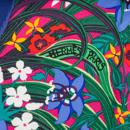 Hermes Silk Tyger Tyger Scarf 90 Rose Vif Indigo Vert 3 of 7