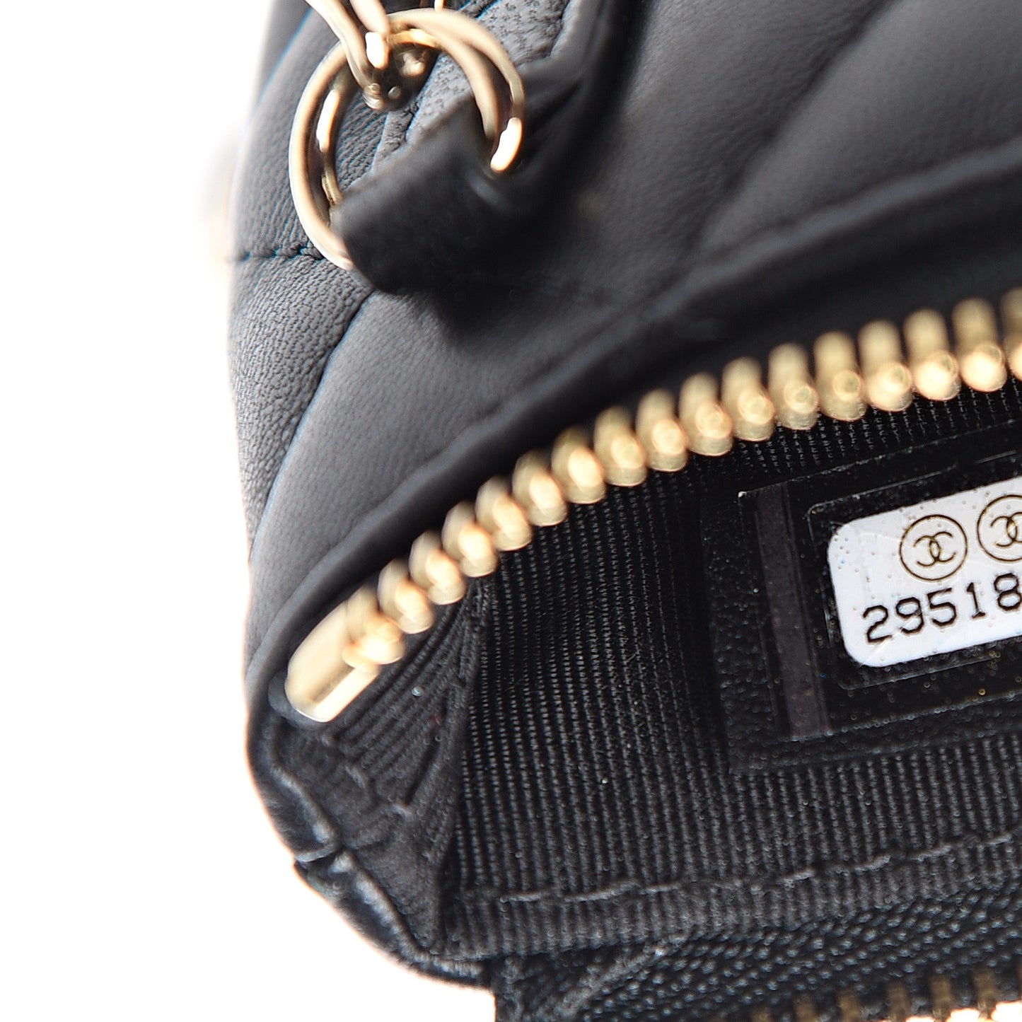 Lambskin Quilted CC Phone Holder Black