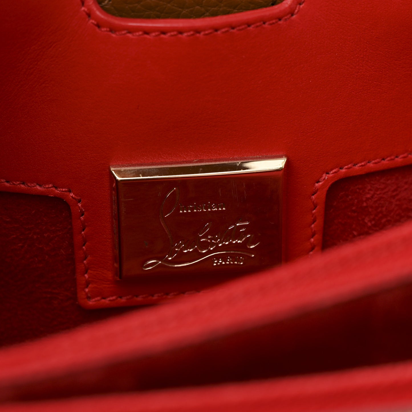 Calfskin Patent Studded Large Paloma Cognac