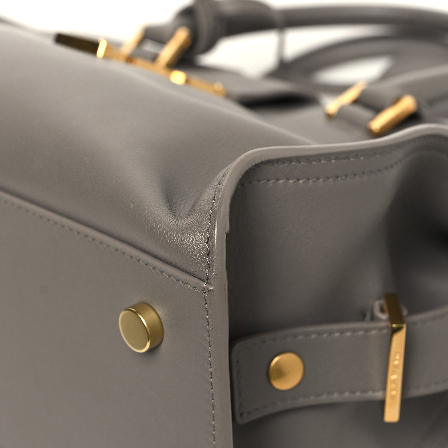 Saint Laurent Calfskin Monogram Baby Cabas Fog 10 of 12