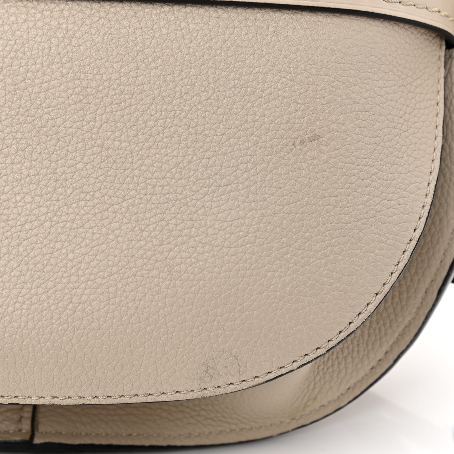 Grained Calfskin Small Gate Crossbody Bag Light Oat