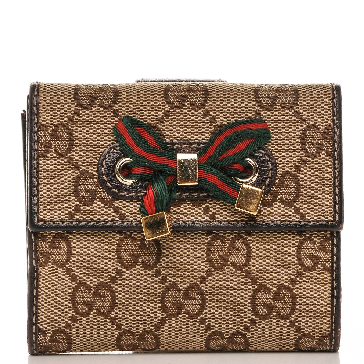Gucci Monogram Princy Compact French Flap Wallet Brown 1 of 7
