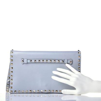 Valentino Garavani Nappa Rockstud Wristlet Clutch Water Sky 2 of 10