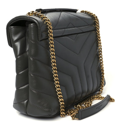 Saint Laurent Calfskin Y Quilted Monogram Small Loulou Chain Satchel Pebble 2 of 10