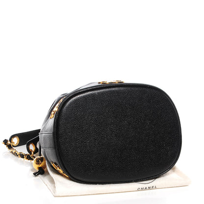 Chanel Caviar CC Drawstring Shoulder Bag Black 4 of 7