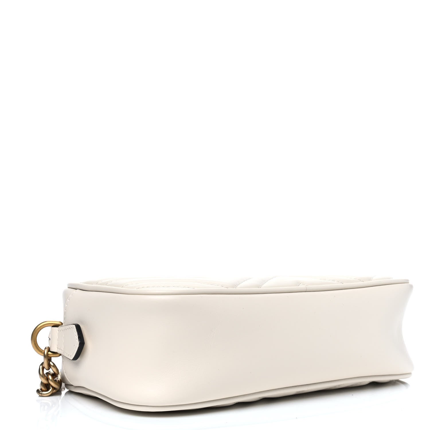 Gucci Calfskin Matelasse Small GG Marmont Chain Shoulder Bag White 3 of 4