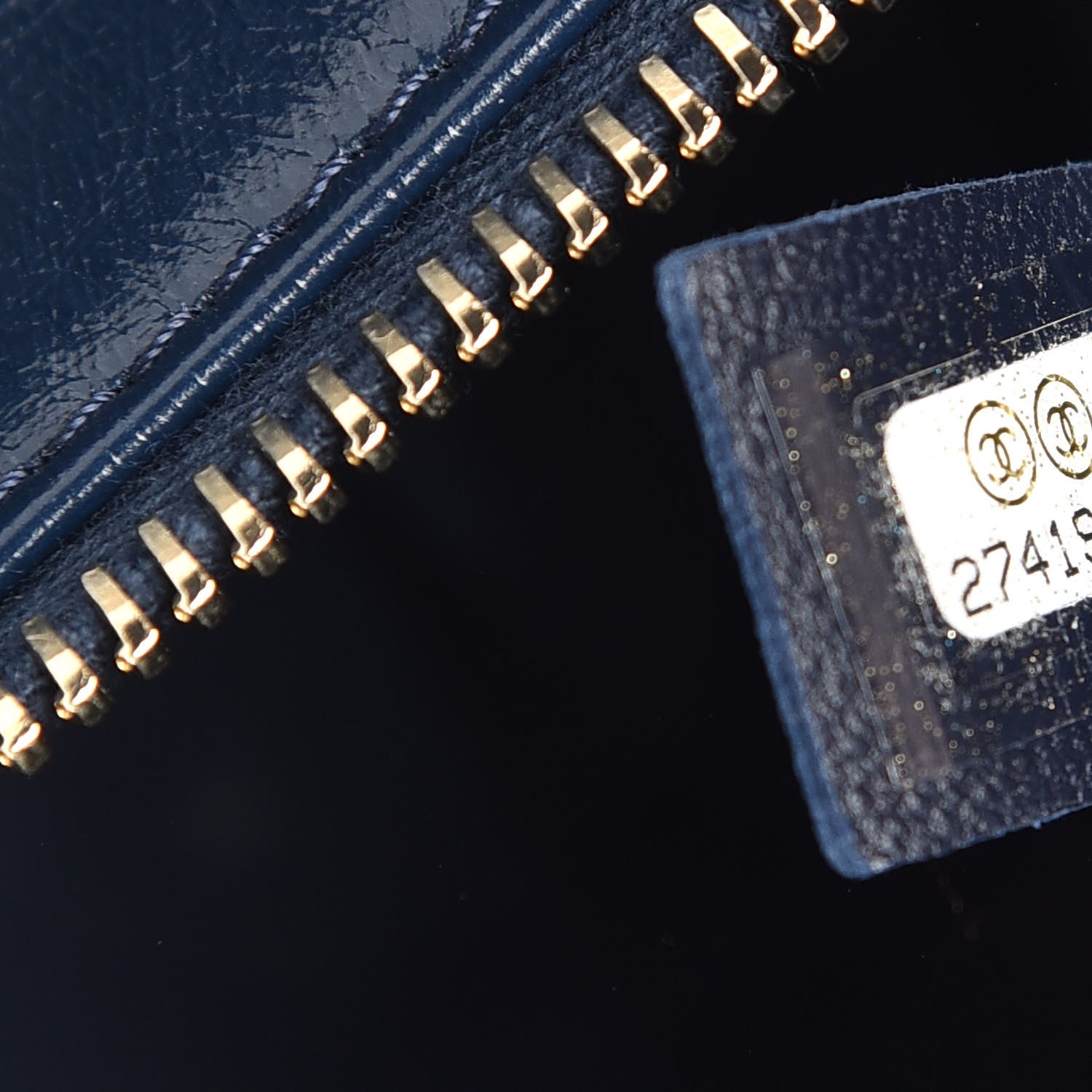 Chanel Sequin Calfskin Small Gabrielle Hobo Navy Blue White 7 of 11