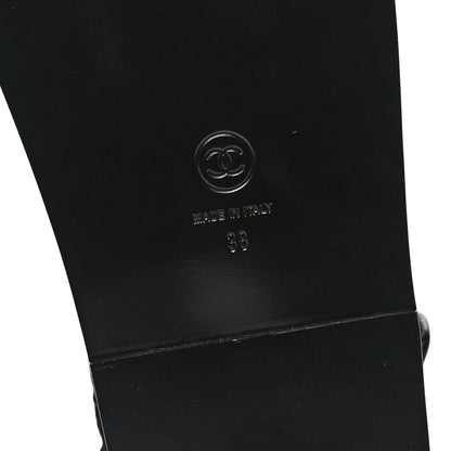 Chanel Grained Calfskin Velcro Dad Sandals 38 Black 6 of 8