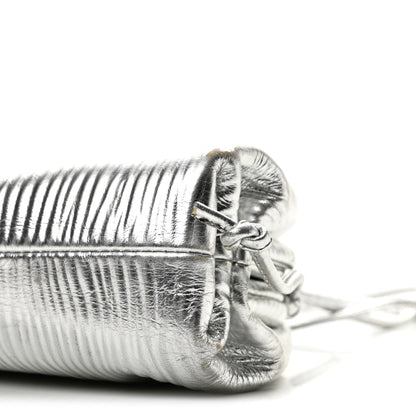 Bottega Veneta Metallic Bark Calfskin The Mini Pouch Silver 10 of 11