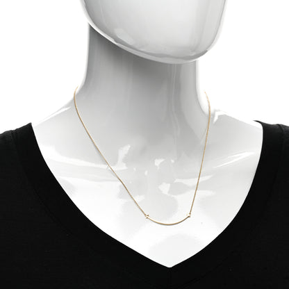 Tiffany 18K Yellow Gold Small T Smile Pendant Necklace 2 of 5