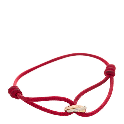 Cartier 18K Pink Yellow White Gold Trinity Cord Bracelet Red 1 of 6