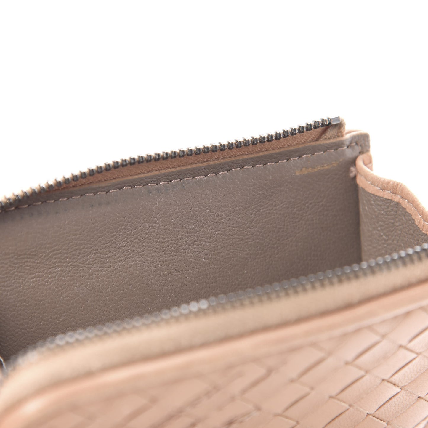 Nappa Intrecciato Cross-Stitch Zip Around Coin Purse Dahlia