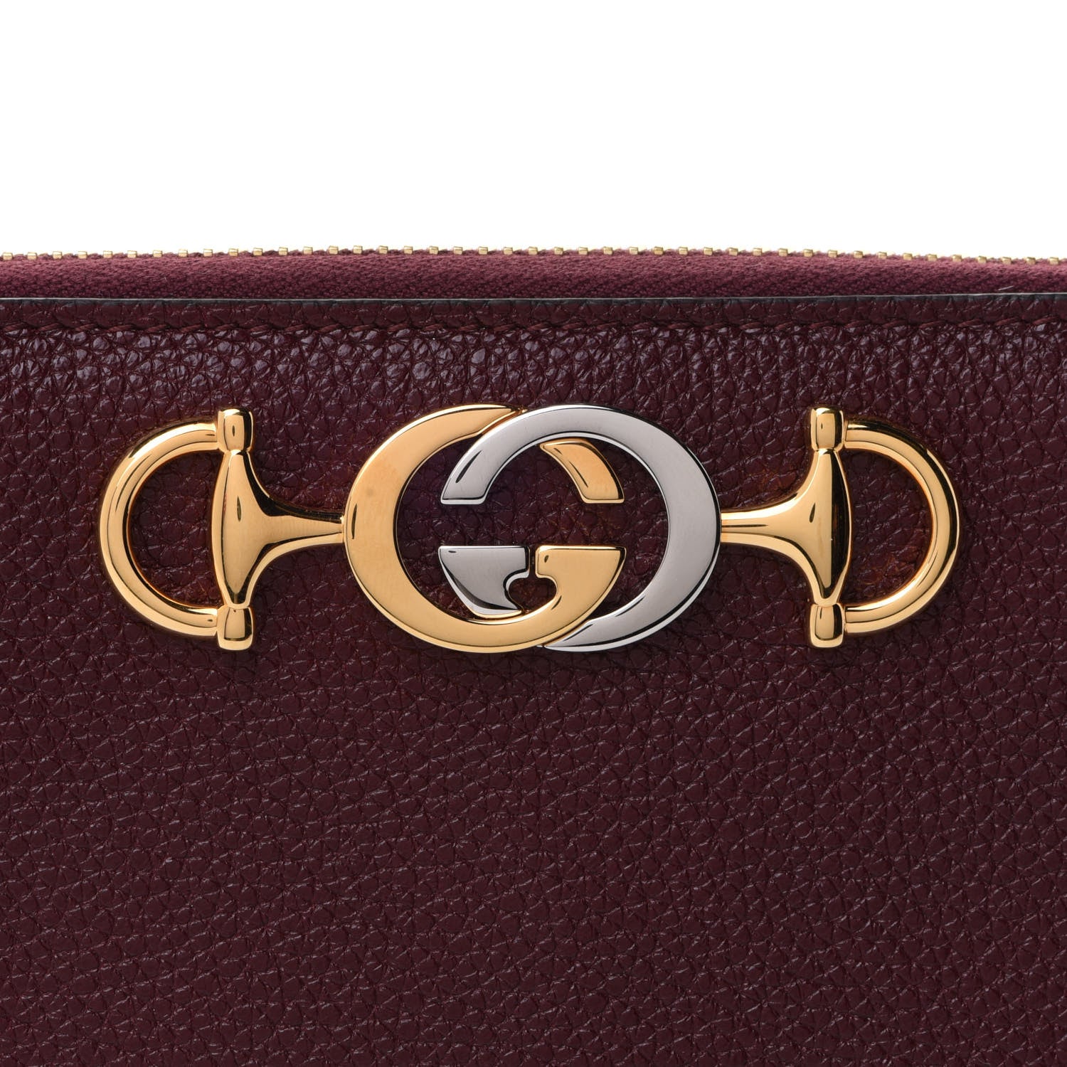 Gucci Grainy Calfskin Zumi Zip Around Wallet Vintage Bordeaux 7 of 10