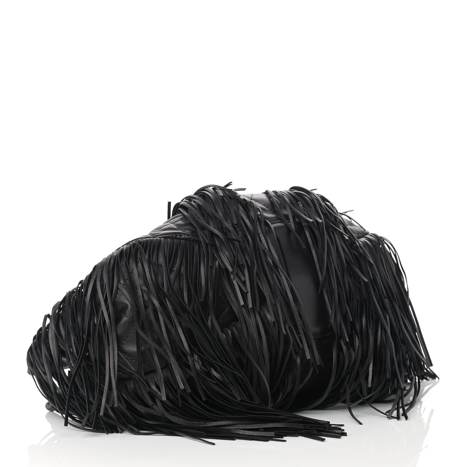 Chanel Lambskin Quilted Western Baluchon Fringe Bag Black 4 of 9