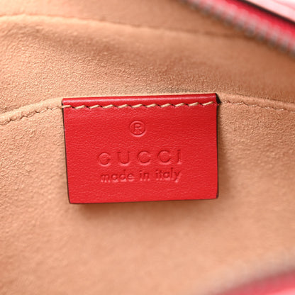 Gucci Calfskin Matelasse Small GG Marmont Chain Shoulder Bag Hibiscus Red 6 of 11