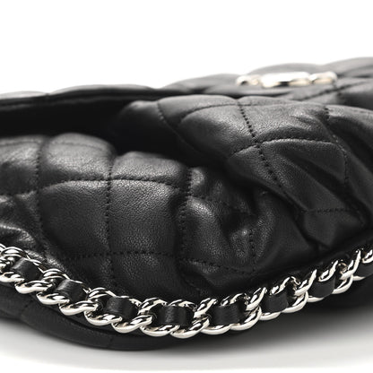 Chanel Washed Lambskin Quilted Medium Chain Around Messenger Black 9 of 11