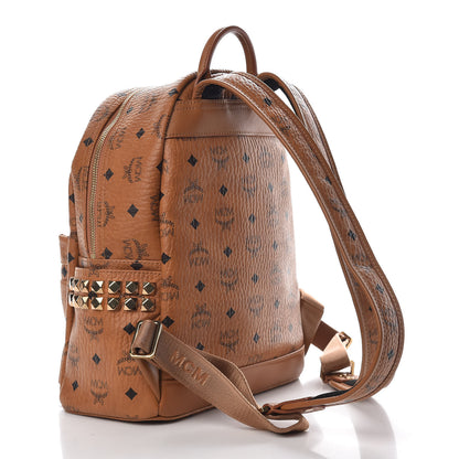 MCM Visetos Small Side Stud Stark Backpack Cognac 3 of 14
