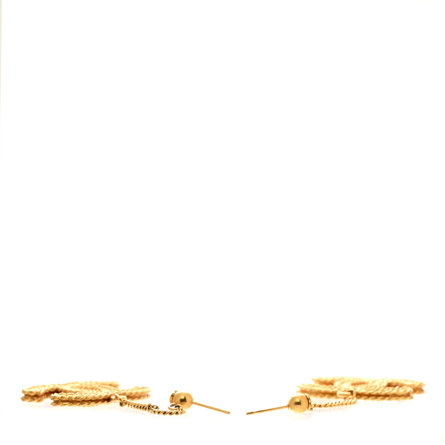 CC Drop Earrings Matte Gold