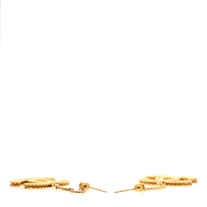 Chanel CC Drop Earrings Matte Gold 3 of 5