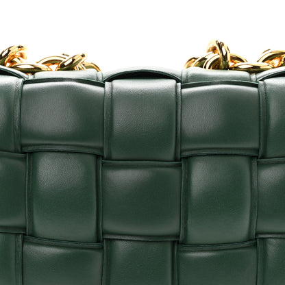 Bottega Veneta Lambskin Maxi Intreccio Padded Chain Cassette Crossbody Bag Raintree 8 of 10