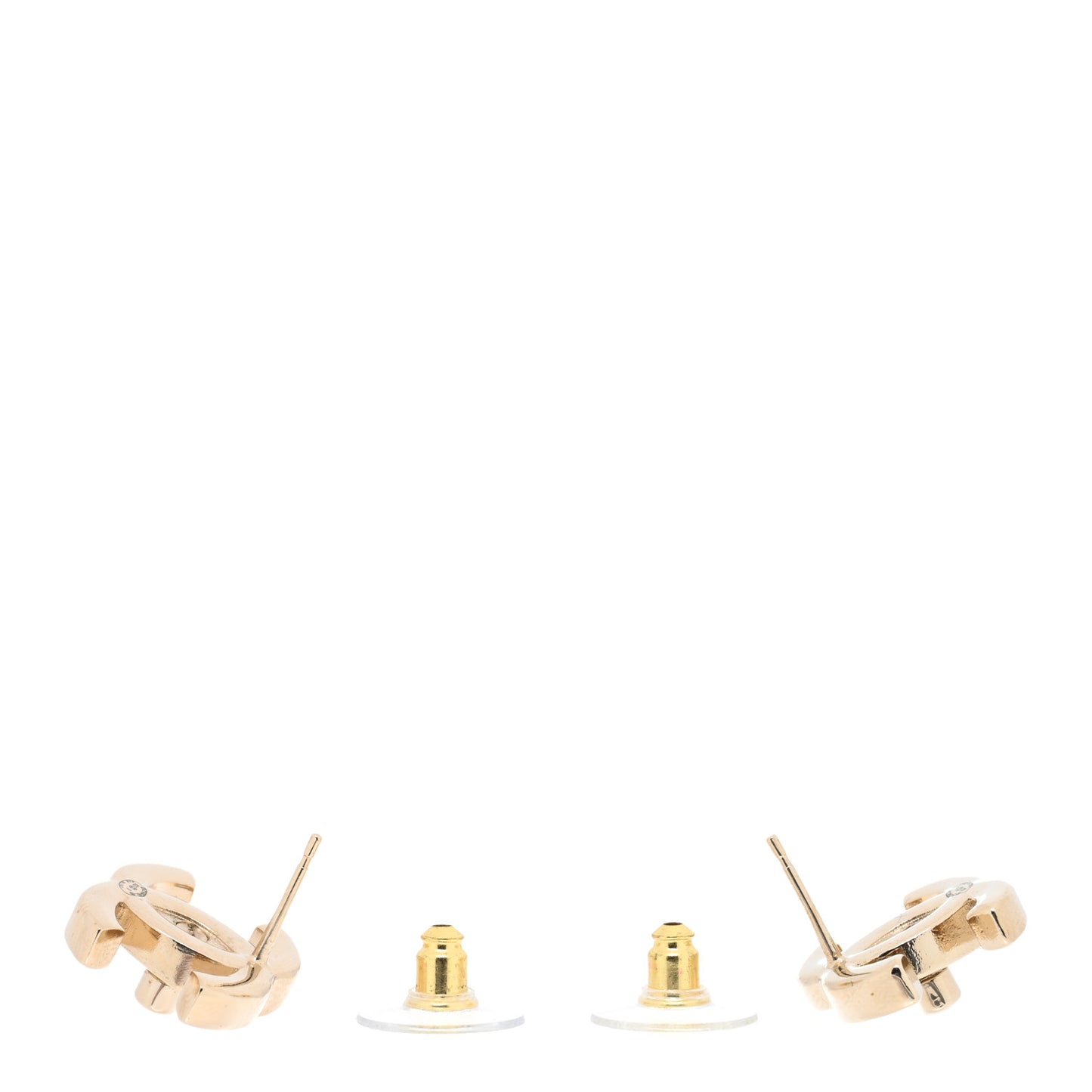 Metal Logo CC Turnlock Earrings Gold