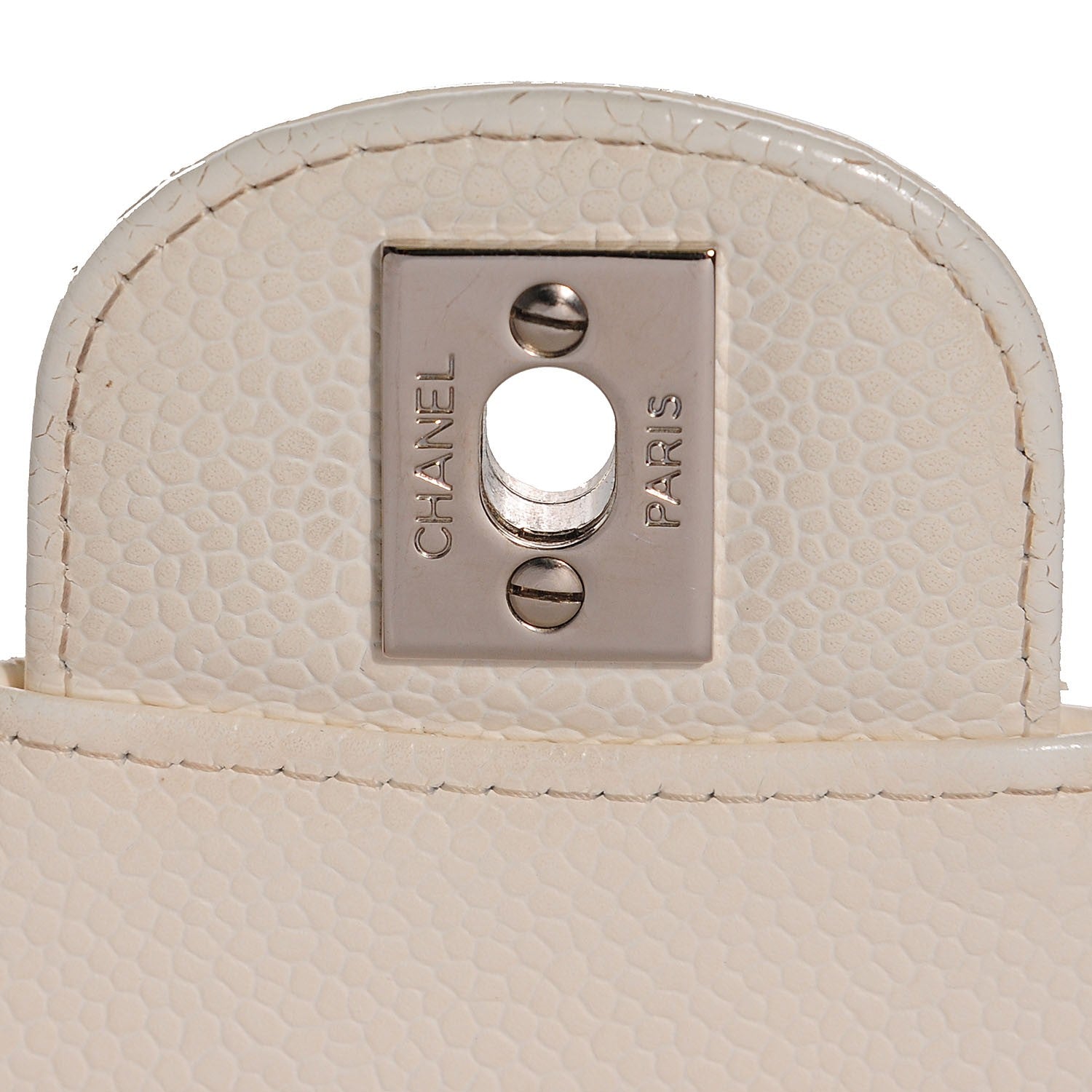 Chanel Caviar Quilted Medium Double Flap White 8 of 8