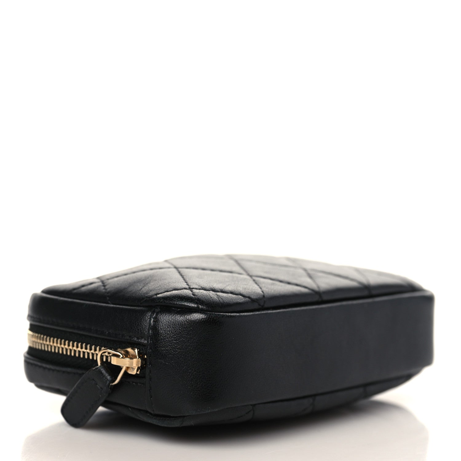 Chanel Lambskin Quilted Small Curvy Pouch Cosmetic Case Black 4 of 7