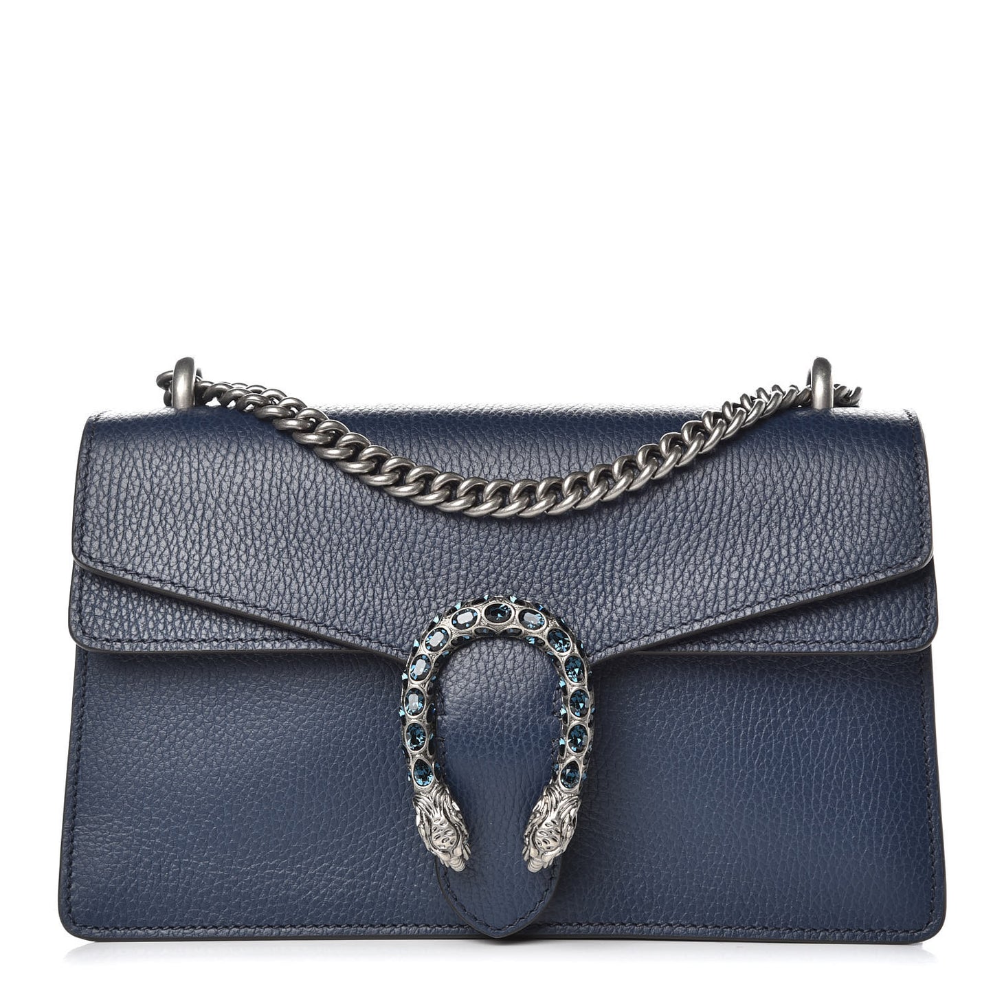 Dollar Calfskin Crystal Small Dionysus Shoulder Bag Blue Agata Montana Sapphire