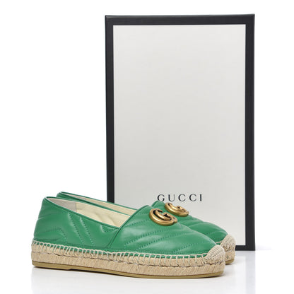 Gucci Nappa Matelasse GG Marmont Espadrilles 35.5 New Shamarock 12 of 12