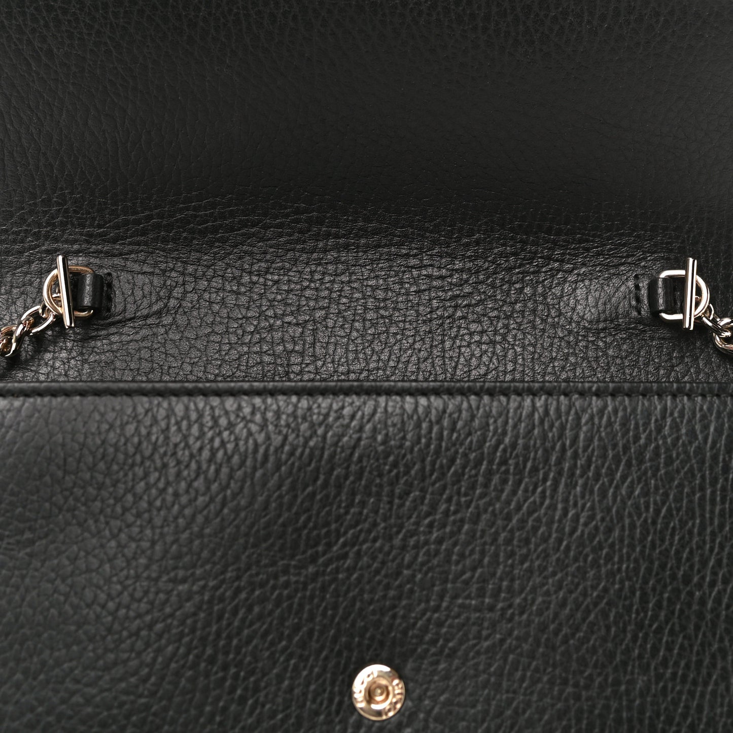 Dollar Calfskin Interlocking G Chain Wallet Black