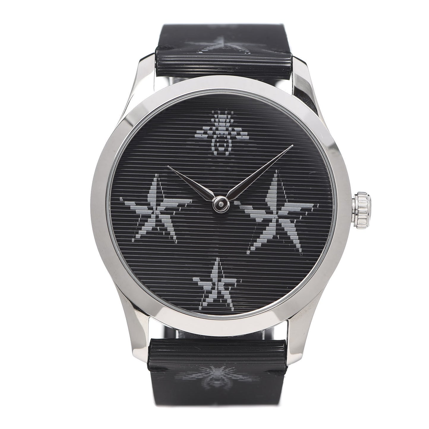 Stainless Steel Calfskin 38mm G-Timeless Bee Star Hologram Quartz Watch Black