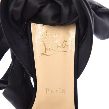 Christian Louboutin Suede Satin Levantine 120 Wedges 39 Black 9 of 10