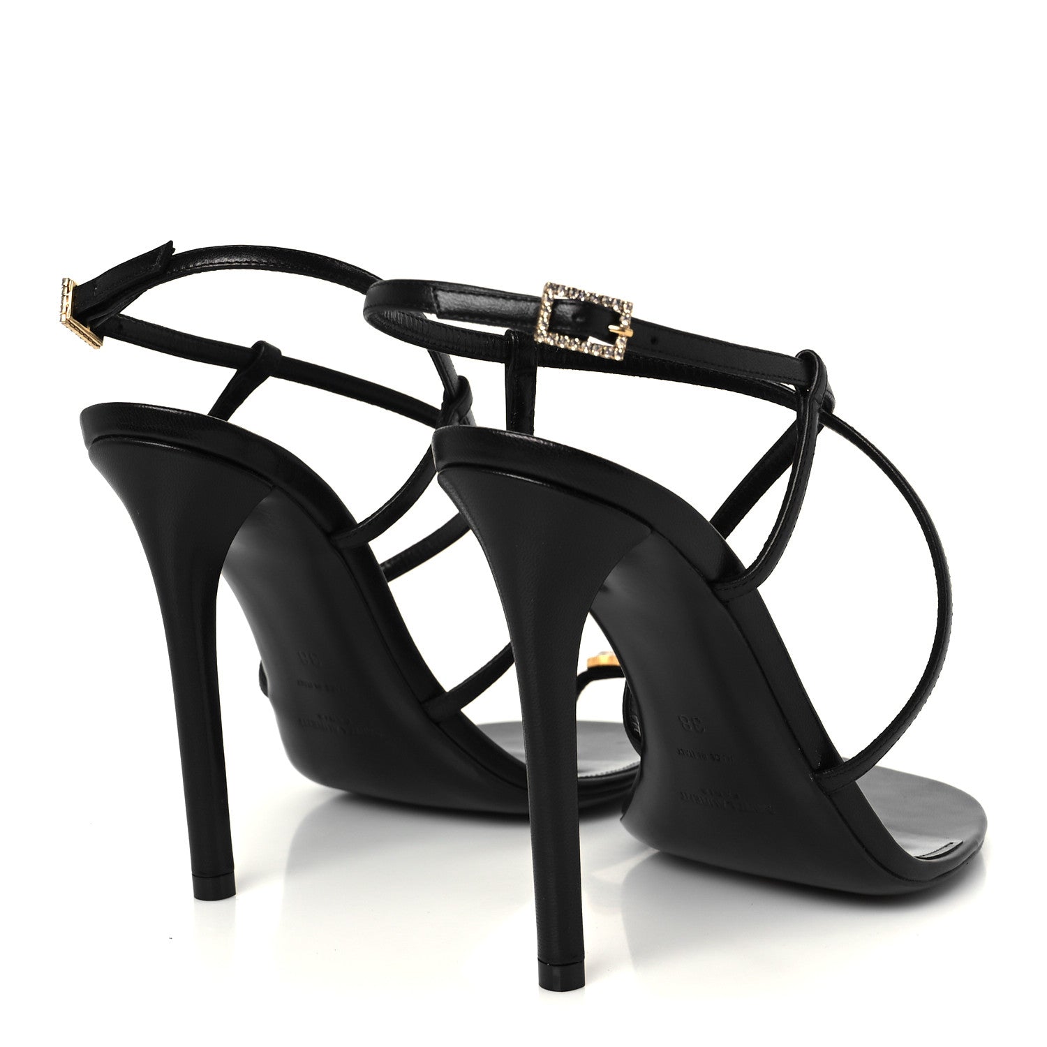 Saint Laurent Kid Egado Date 110 Sandals 38 Black 5 of 9