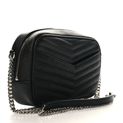 Saint Laurent Grain De Poudre Matelasse Monogram Mini Lou Camera Bag Black 3 of 11