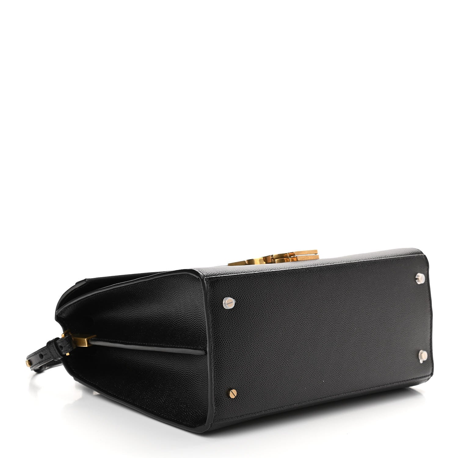 Saint Laurent Grain de Poudre Medium Classic Monogram Cassandra Top Handle Black Rouge Legion 4 of 10