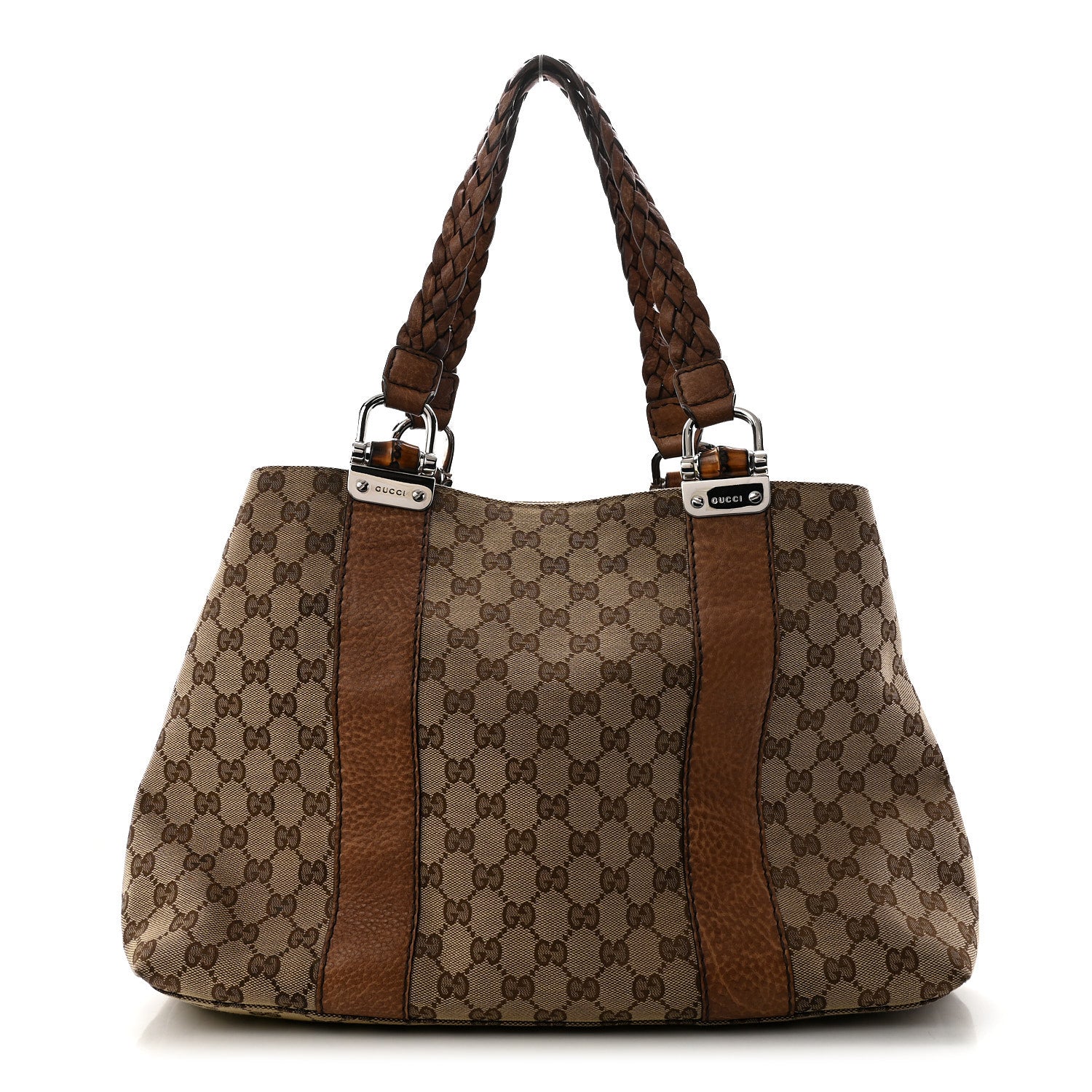 Gucci Monogram Medium Bamboo Bar Tote Brown 1 of 12