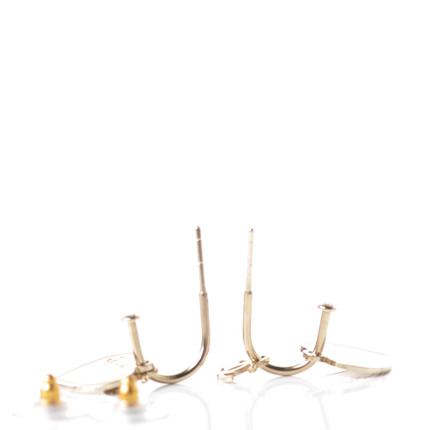 Chanel Heart CC Dangle Earrings Gold 3 of 4