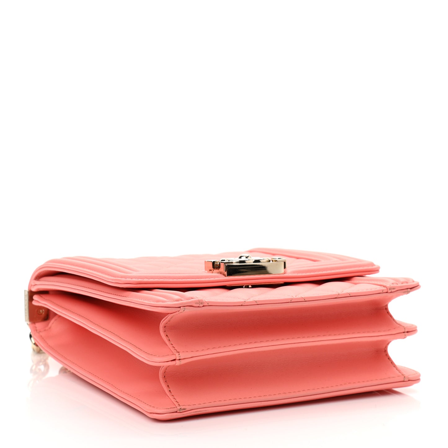 Lambskin Quilted North South Boy Flap Pink