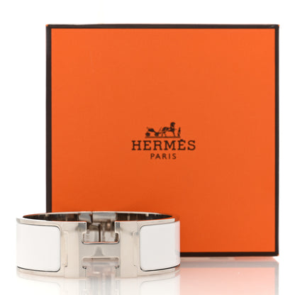 Hermes Enamel Wide Clic Clac H Bracelet PM White 5 of 5