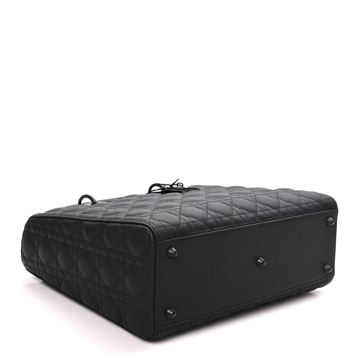 Ultra Matte Calfskin Cannage Large Lady Dior Black