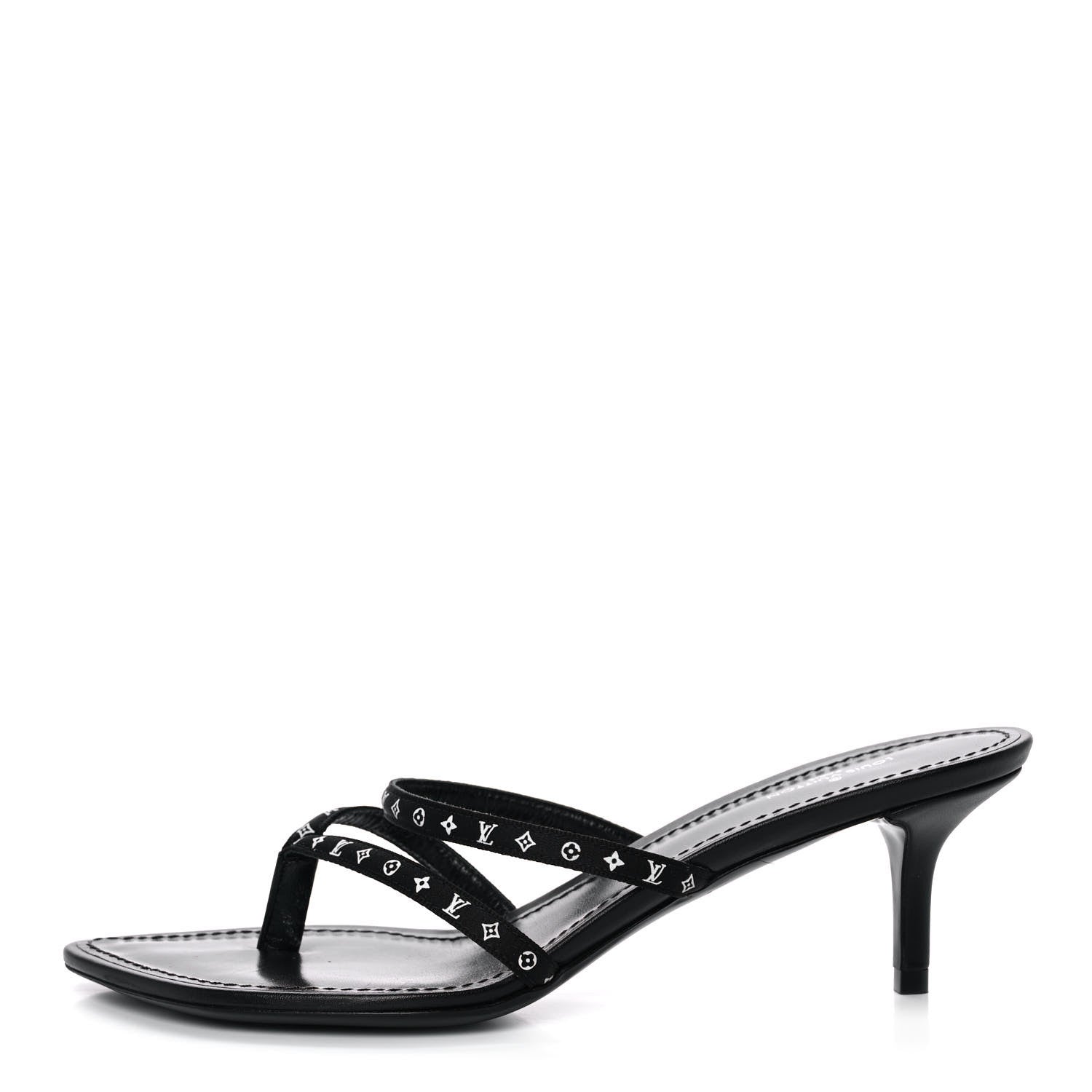 Louis Vuitton Satin Calfskin Citizen Thong Sandal 37 Black 1 of 9