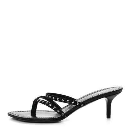 Louis Vuitton Satin Calfskin Citizen Thong Sandal 37 Black 1 of 9