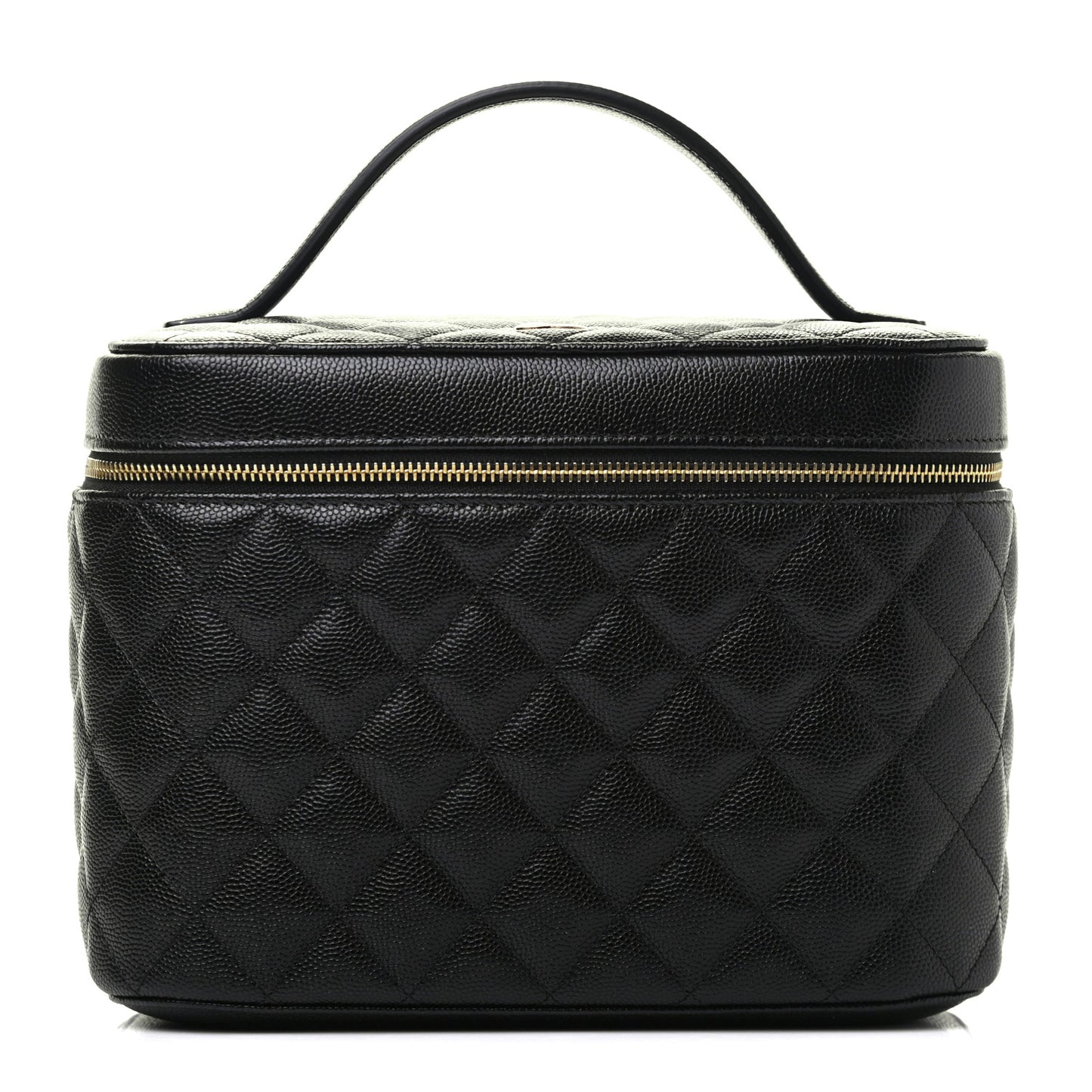 Caviar Quilted Large Vanity Pouch Black