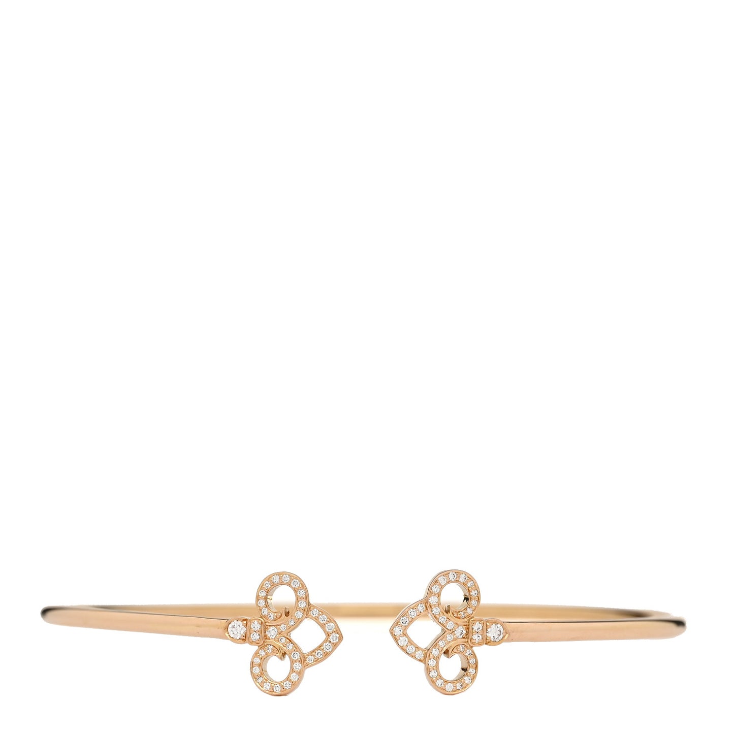 18K Rose Gold Diamond Fleur De Lis Wire Bracelet
