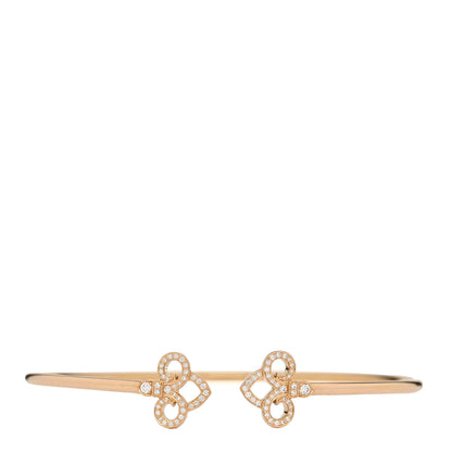 Tiffany 18K Rose Gold Diamond Fleur De Lis Wire Bracelet 1 of 4