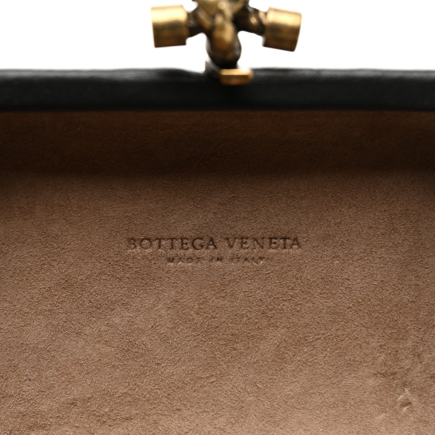 Nappa Intrecciato Chain Knot Clutch Black