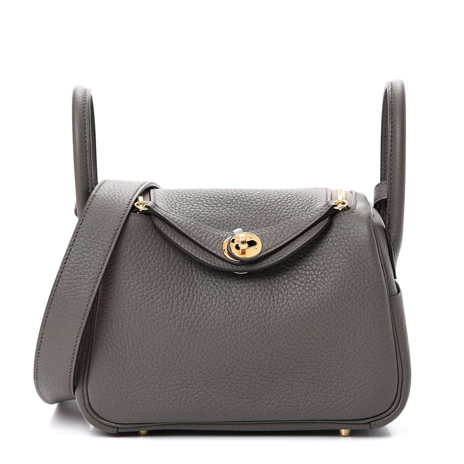 Hermes Taurillon Clemence Mini Lindy 20 Etain 1 of 10