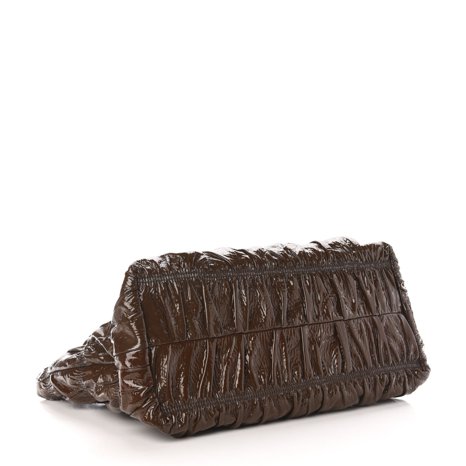 Prada Vernice Gaufre Tote Brown 4 of 10