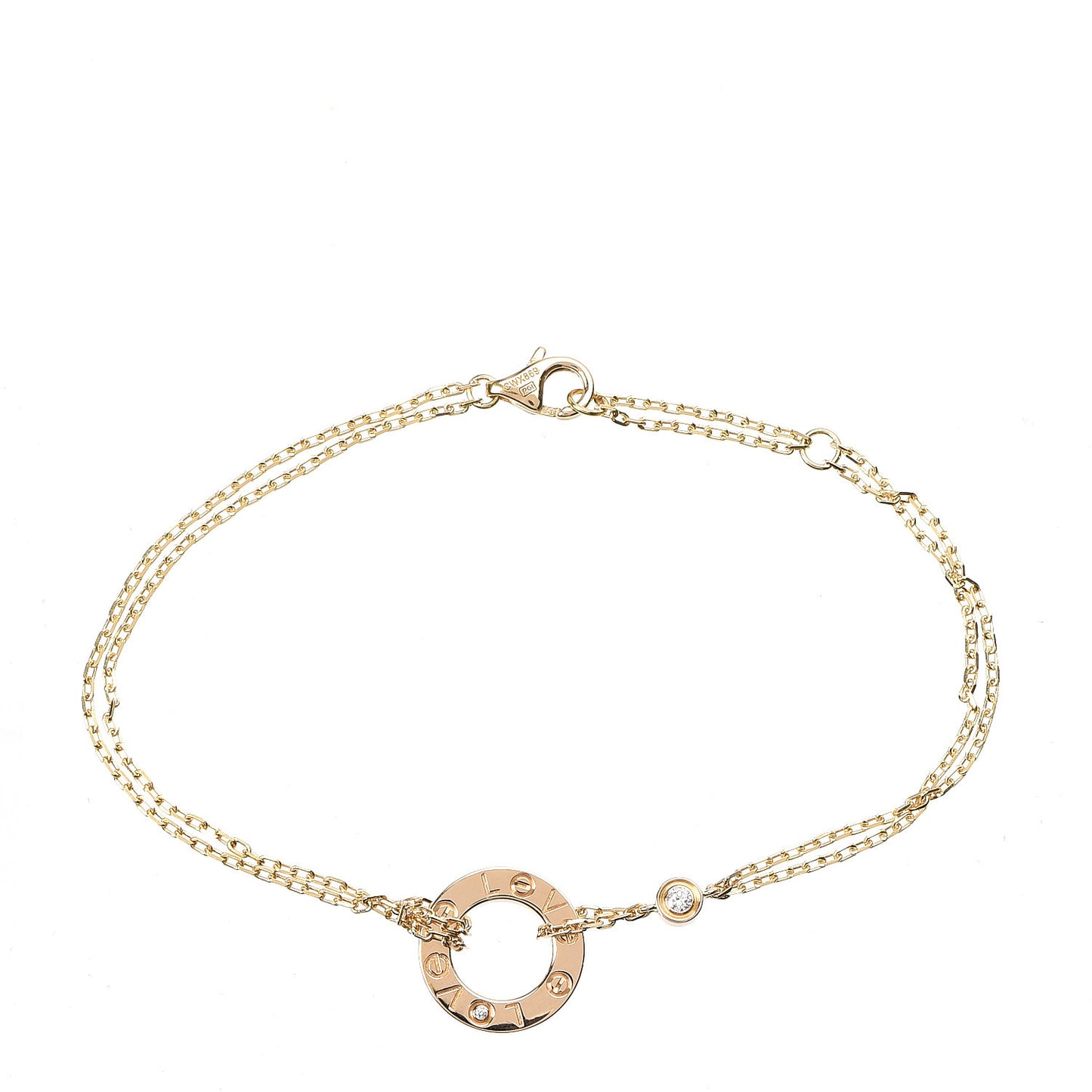 18K Yellow Gold Diamond LOVE Bracelet